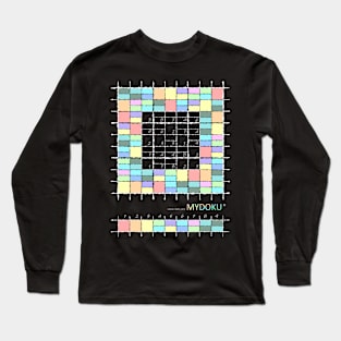 Mydoku_W004_H001_003_F: Sudoku, Sudoku coloring, logic, logic puzzle, holiday puzzle, fun, away from screen Long Sleeve T-Shirt